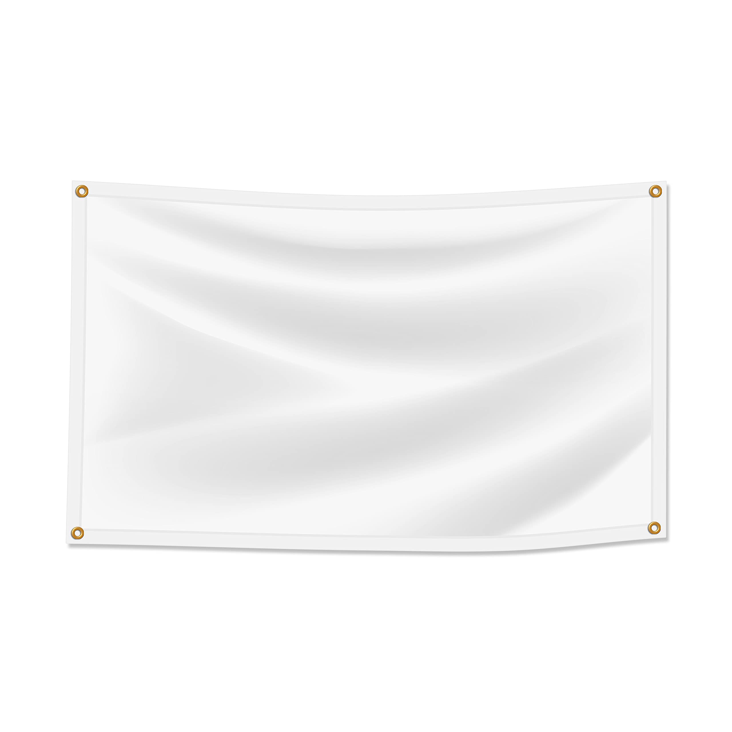 BannerBuzz Blank Vinyl Plain Banner, 11 Oz Waterproof Lightweight Foldable DIY PVC Flex, Schools Home Office Store Advertising Indoor Outdoor Use, Hemmed Edges with Grommets (5'W X 3'H, White)