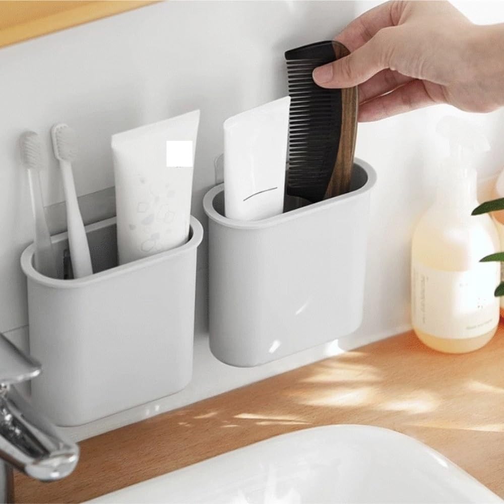 Bagno Porta Porta Spazzolino Elettrico da Parete for Bagno, Non È Necessaria Alcuna Foratura Spazzolino Accessori(4pcs)