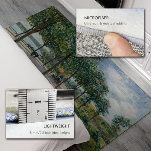Tapis de style impressionniste 160x200cm rectangulaire motif paysage
