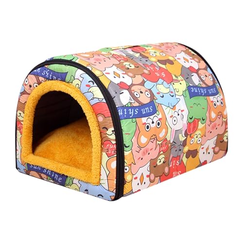 Outdoor Cat House - Weatherproof Warm Shelter for Winter | Outside Cold Weather Pet House, Self-Warming Cottage Coop for Strays, Ferals, and Outdoor Pets