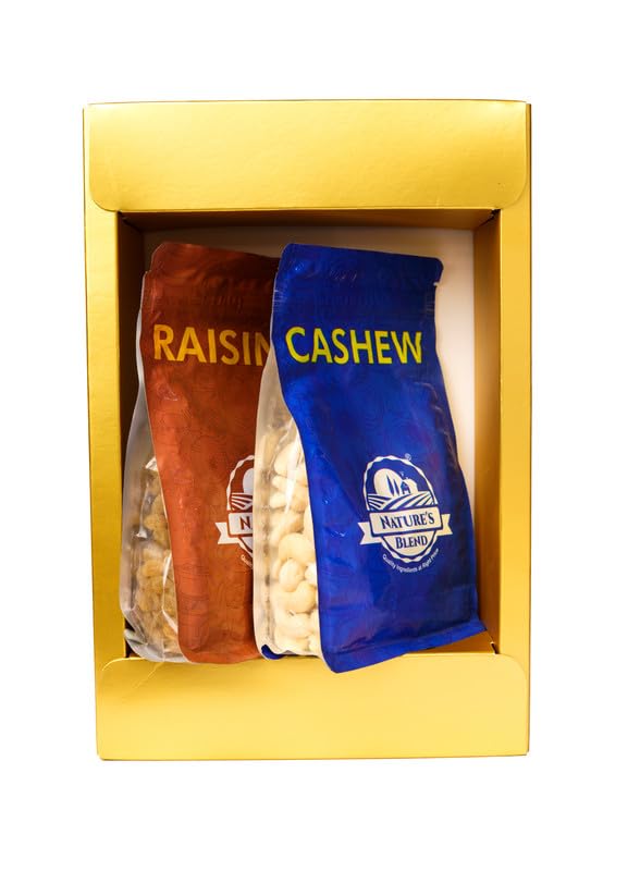 Image of Nature's Blend- Essential Dry Fruits|Maroon New|Pack of 2|250g pouch|Cashew, Raisins|Soft Top