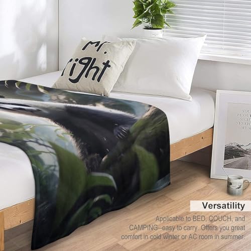 Couverture polaire panda en flanelle douce de qualité supérieure 140x180