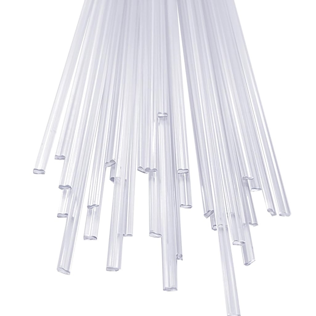 BDMRY Plastic Welding Rods,Plastic Welder Strips,Sticks Transparent UPVC,Width* Thickness:5*2.5mm Length:1.2meters 1kg