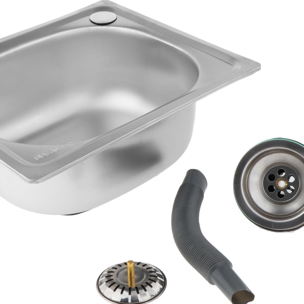 Lavabo multifonctionnel en acier inoxydable, barre de camping-car, vidange facile, évier Commercial, évier de vaisselle d'hôtel avec accessoires, 37x31cm