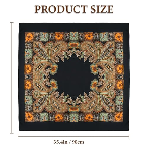 Image of 90x90cm Bandana For Women, Hair Scarf,Head Scarf For Women, Silk Scarf For Women, Satin Scarf, Bandana Scarf, Stylish Fashion Accessory for Office Wear, Travel Styling, Ethnic Occasions