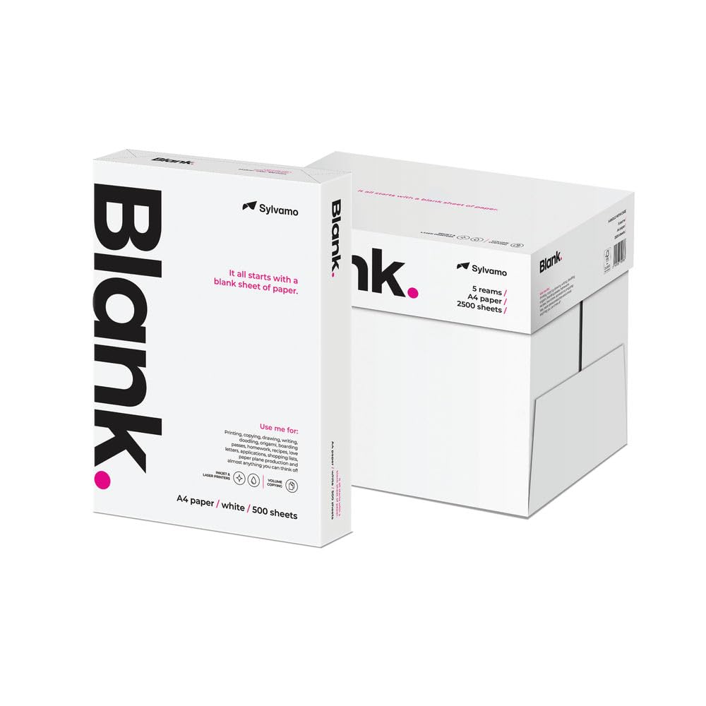 Blank A4 70gsm Copier Paper 2500 Sheets (5 Reams) White (BLN72076)