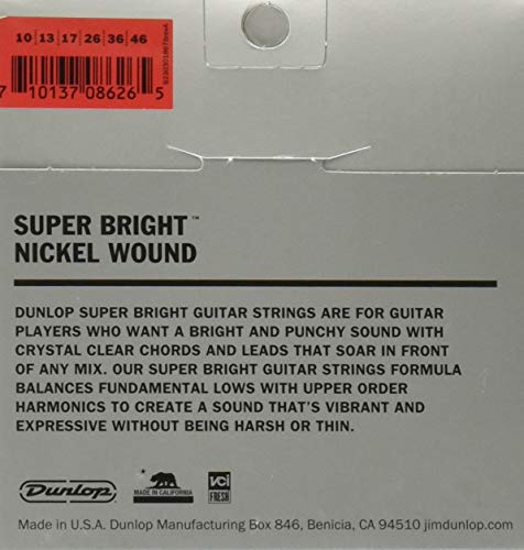 Dunlop Desbn1046 Super Bright Cordes pour guitare, Medium.010-.046, 6 cordes/Lot - Les Beatles, Paul McCartney, John Lennon, RIngo Starr, George Harrison Dunlop Desbn1046 Super Bright Cordes pour guitare, Medium.010-.046, 6 cordes/Lot – Image 4