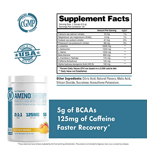 Amino Energy BCAA Powder Pre-Workout Supplement with Caffeine by NutraOne – Branched Chain Amino Acids to Help Fuel and… - Image 3