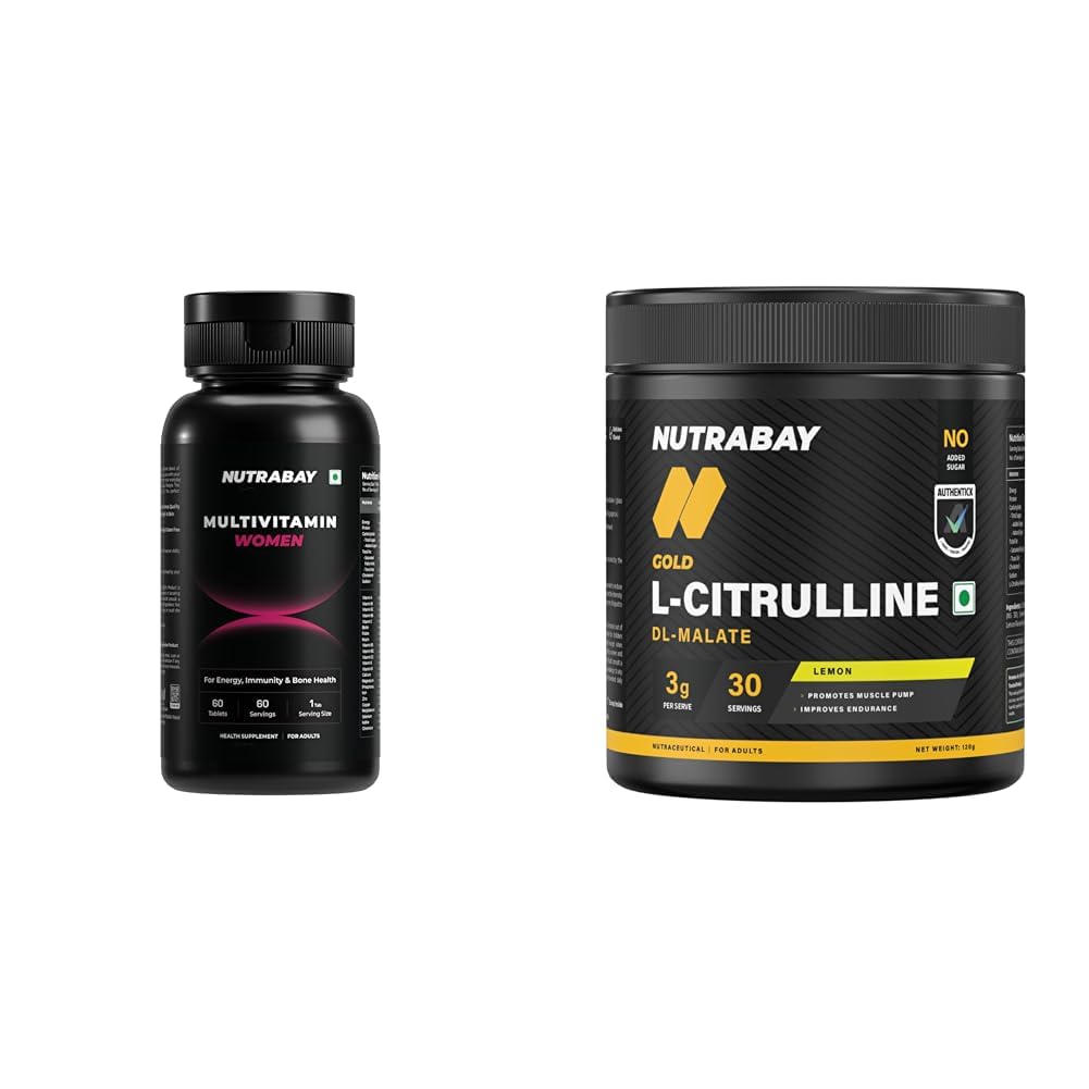 Nutrabay Pro Active Multivitamin for Women – Effective Doses of Iron, Vitamin A, B5, B6, C, D, E & | Nutrabay Gold Citrulline Malate 2:1 Supplement Powder 120g, Lemon Flavor – Boosts Nitric Oxide – P-image-21