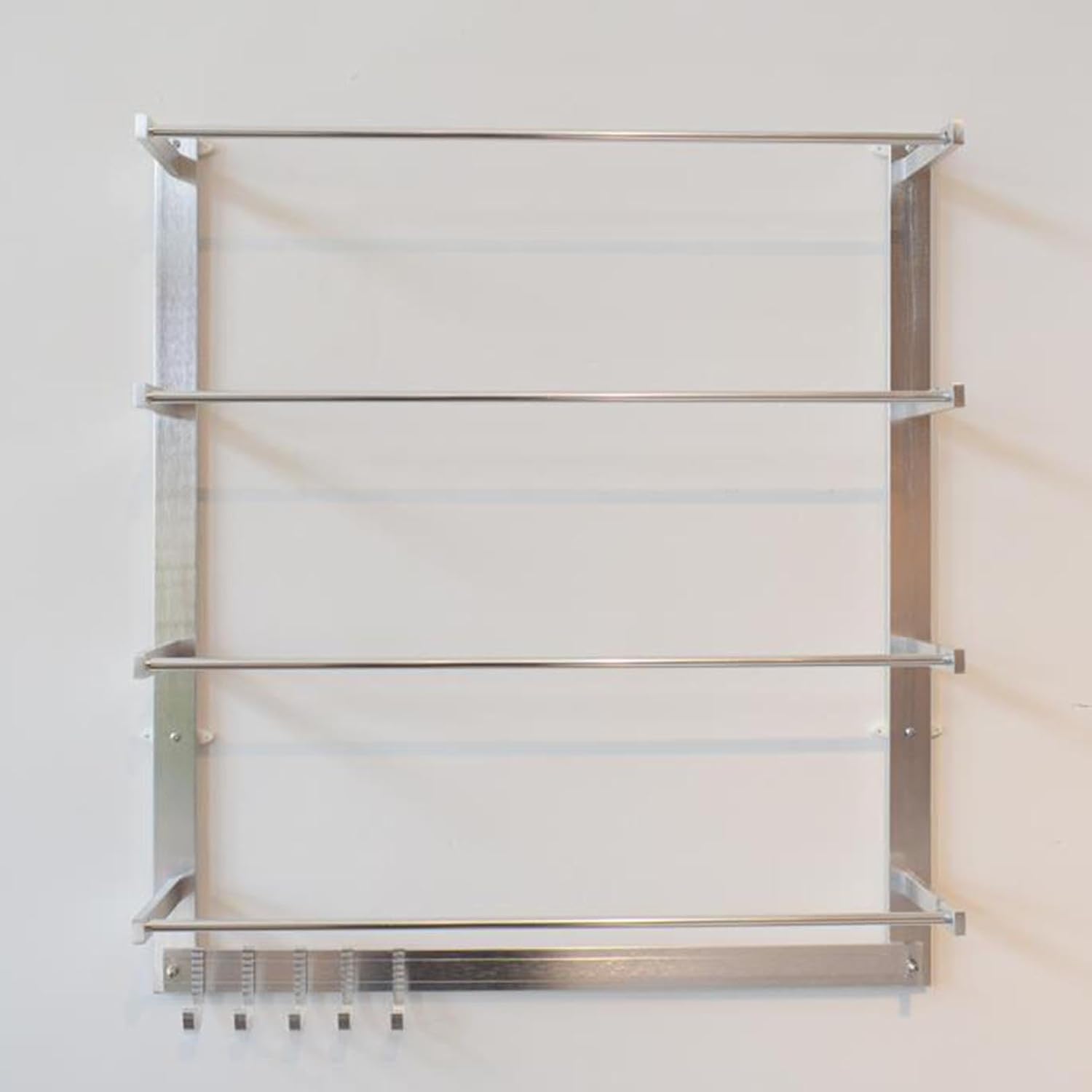 Ribbon Holder Wall Mounted Organizer Rack for Ties Scarves Towels - Space-Saving Metal Shelf for Wrapping Paper Display in Retail Boutiques Craft Room