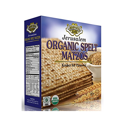 Jerusalem Organic Spelt Matzos - Kosher for Passover - Certified by the OK and Rabbanut Hareishit - USDA Approved - 10.5oz Pack of 3