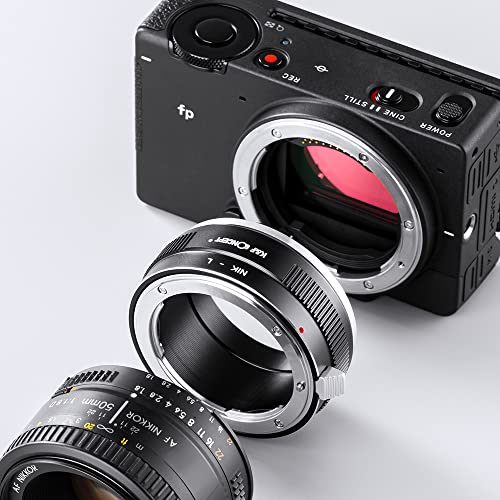 Adaptador de montura de lente K&F Concept NIK-L para enfoque manual, compatible con lentes Nikon F y cámaras con cuerpo L Mount miniatura 3