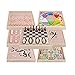 Ludo Game Set Chess Set 7 in Una Volanti Bambini Multifunzione Checkers Avere Giocattoli di Legno Set di Giochi da Tavolo (Colore : True Color, Size : Free Size)