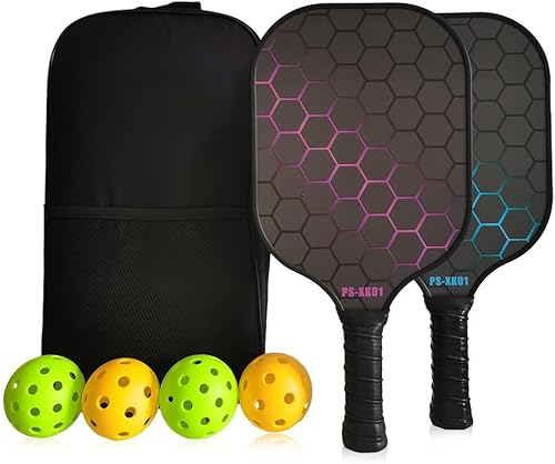 Paletas de pickleball de fibra de vidrio de grado profesional - Certificado USAPA  Diseño ligero y duradero  Ideal para principiantes y uso doméstico
