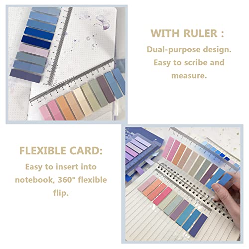 Potanro Sticky Tabs 800 Pcs Book Tabs Colorful Sticky Index Tabs 40 Colors Translucent Annotation Tabs ,Transparent Sticky Notes Tabs, Writable Page Tabs With Ruler For Annotating Books #TOP2