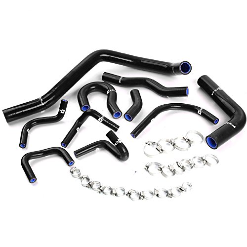 Radiator Coolant Silicone Hose Kit Clamps Replacement For HONDA CIVIC/CRX EE EF/CR-X Base/DX/ HF/ Si 1988 1989 1990 1991 Black