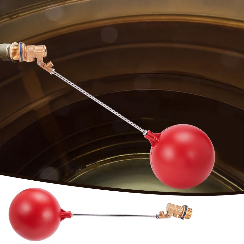 Confezione da 2 valvole a galleggiante rosse per tubi dell'acqua, regolazione automatica del livello dell'acqua per serbatoi d'acqua