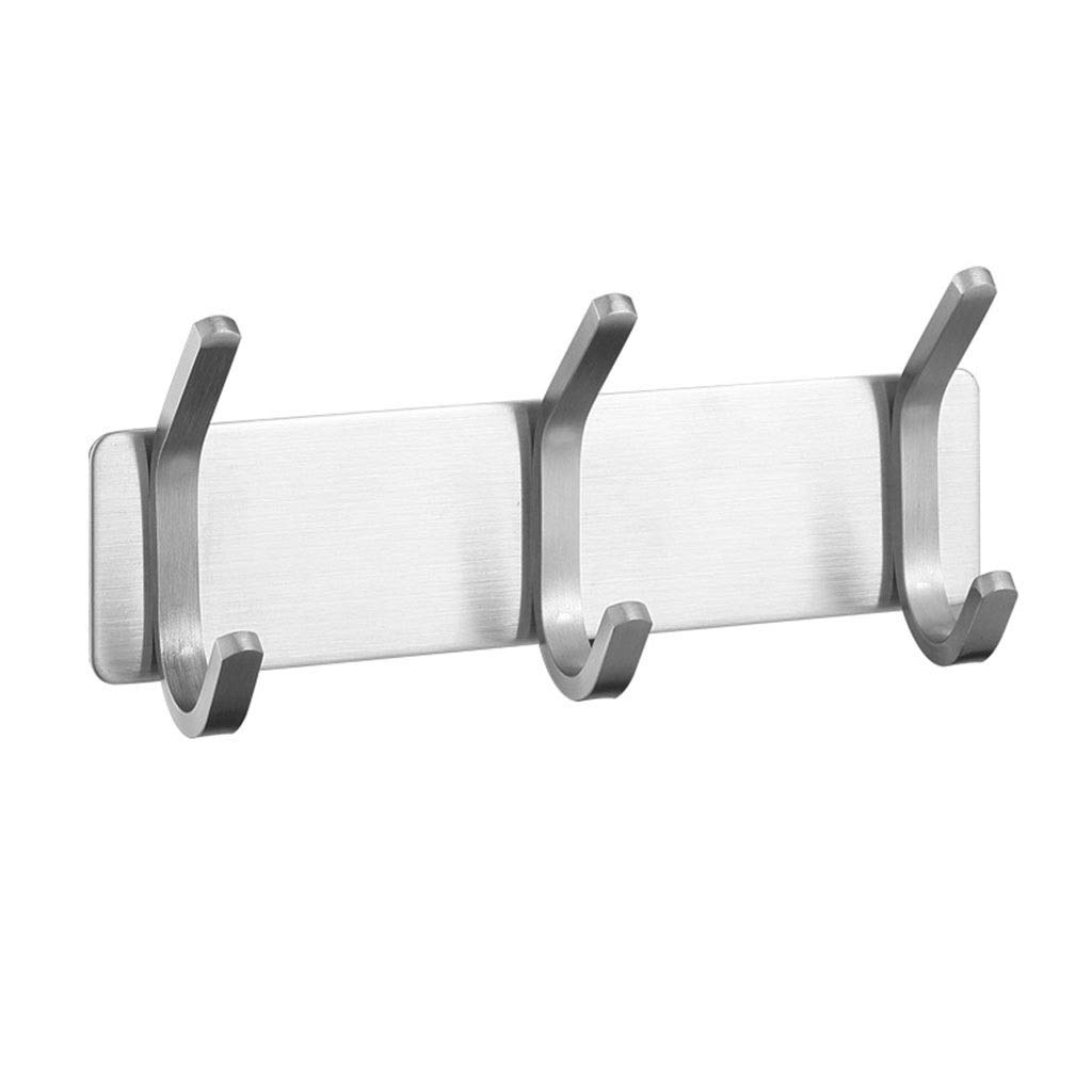 DXTFDHB Self Adhesive Hooks, Coat Hook, Stainless Steel 304, Max 10kg, Heavy Duty Hanger for Kitchen Bathrooms-3 Hooks