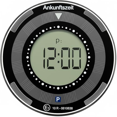 Upgrade4cars Elektronische Parkscheibe Solar mit Deutscher Zulassung vom Kraftfahrt-Bundesamt | Parkuhr elektrisch mit Batterie | Automatisch & Digital