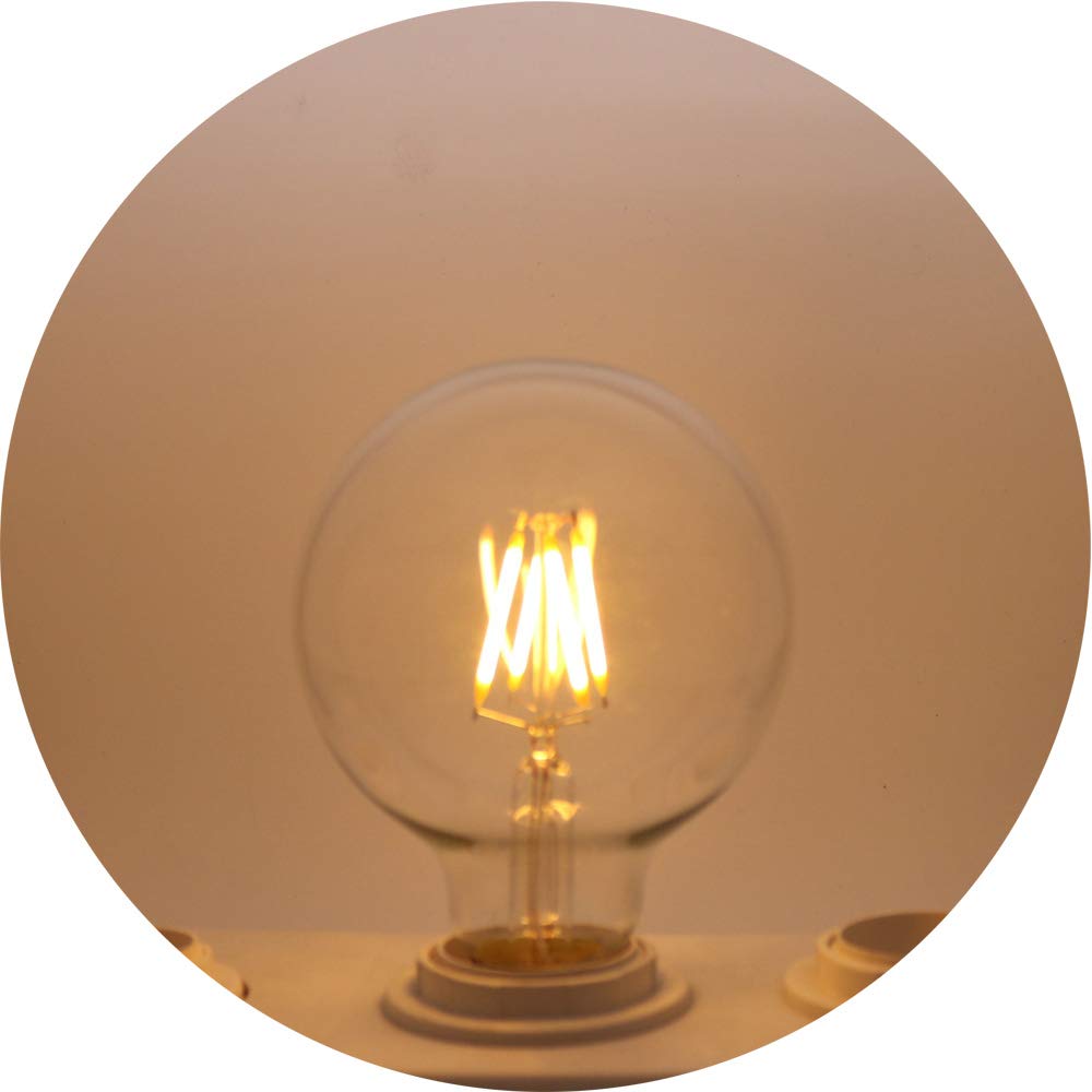 1-Pack Led No Dimmable Edison Bulbs 4W 110V Antique Style Light Bulbs Warm White 2200K Glass Circular Cage — view 6