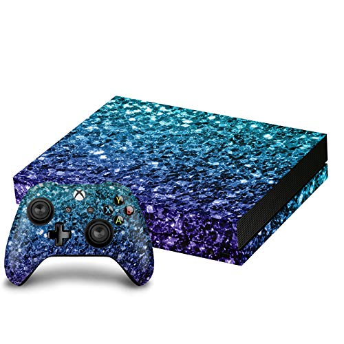 Skin Xbox One X autocollant vinyle Bleu Aqua anti-rayure pour manette et console