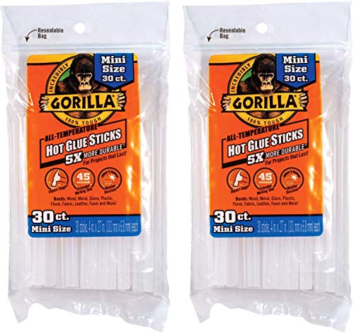 Gorilla Hot Glue Sticks, Mini Size, 4