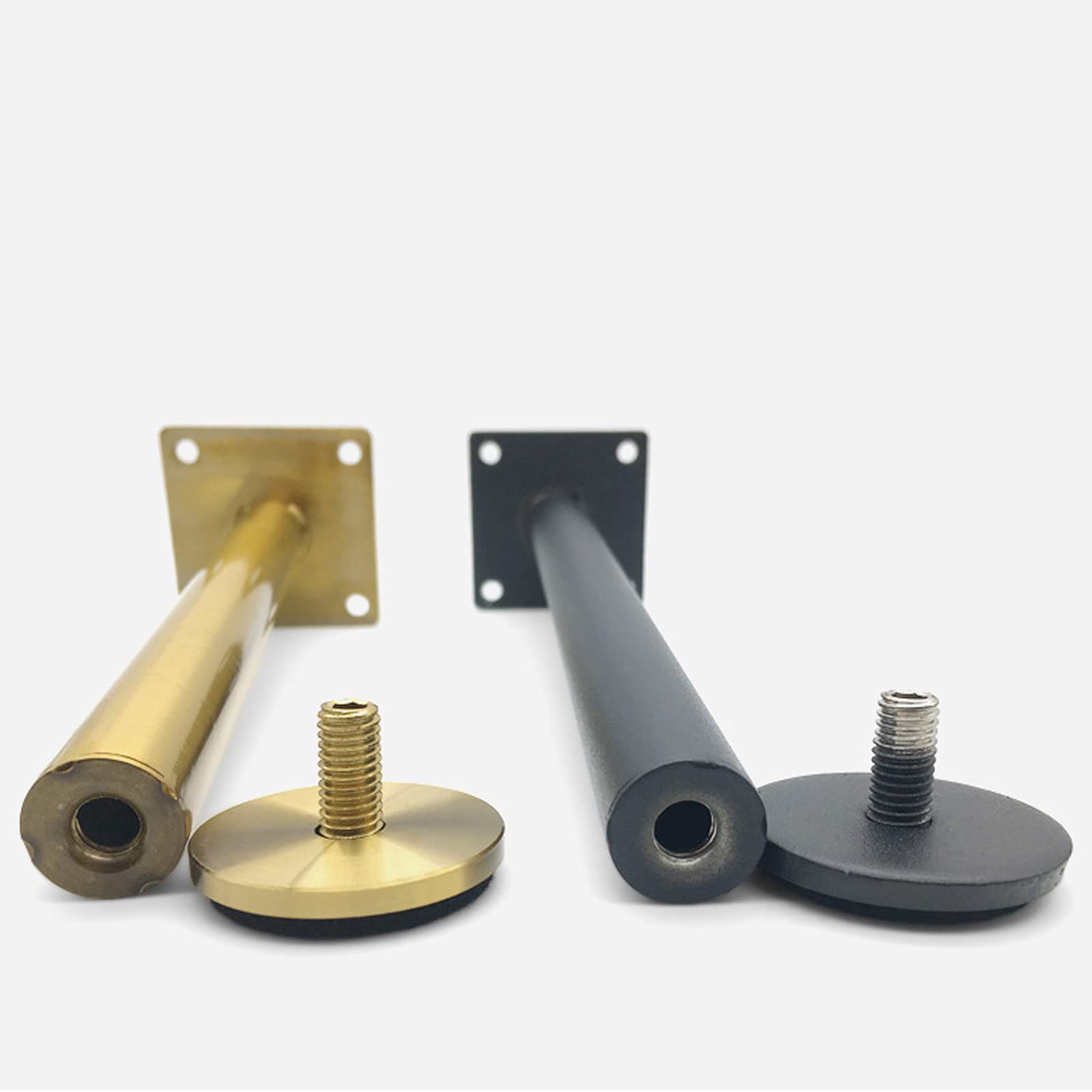 Set van 4 roestvrijstalen meubelpoten, metalen bankpoten vervangende steunpoten kastvoet met M8-schroeven, voor bed salontafel tv-kast voetenbank, zilver (3 cm/1,18 inch, M8