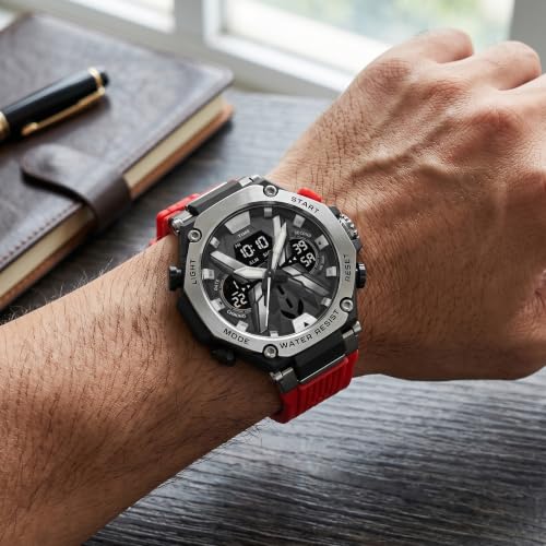 Image of Shocknshop Analog Digital Sports Rubber Stylish Multifunctional Electronic LED Black Dial and Band Wrist Watch for Men Boys | Dual Display Chronograph, Alarm, Backlight, Stopwatch -WCH403
