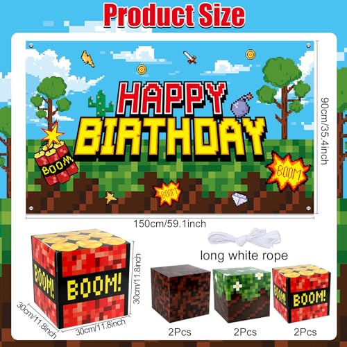 Pixel Game Party Set - Boxes + Banner