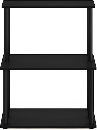 Miniatura 4 de Furinno Turn-N-Tube - Estante de almacenamiento de cocina sin herramientas de 3 niveles, americanonegro