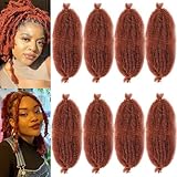 8 Packs Springy Afro Twist Hair Ginger Marley Twist Braiding Hair 8 Inch Pre-Separated Kinky Twist for Black Women Afro Twist Hair Faux Locs Wrapping(8 Inch (Pack of 8), 350#)