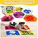 PlentiVive Sensory Floor Tiles for Kids, 4 Pack Premium PET Liquid Lava Tiles with Bonus Fidget Toy, 12
