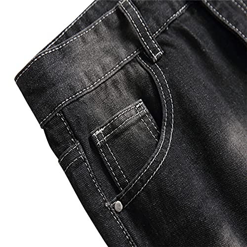 LAPLBEKE Jeans neri da ragazzo in denim strappati