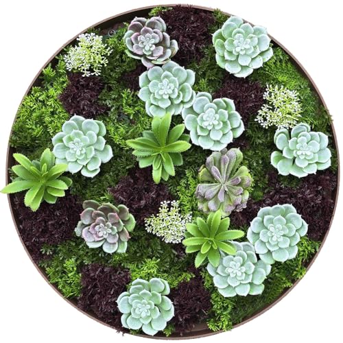 Vandue Modern Home 20" Circle Vertical Hanging Artificial Succulent Wall