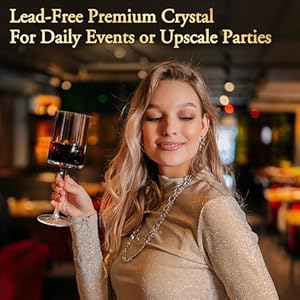 Red or White Wine Glasses Set of 4 - Premium Crystal Wine Glasses Hand Blown 15oz, Thin Rim,Long Stem,Square Unique Wine Glasses for Men or Women Wedding, Anniversary, Christmas,Birthday Gift Red or White Wine Glasses Set of 4 Premium Crystal Wine Glasses Hand Blown 15oz Thin RimLong StemSquare Unique Wine Glasses for Men or Women Wedding Anniversary ChristmasBirthday Gift