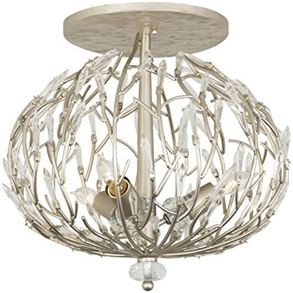 Varaluz Bask 3-Light Semi-Flush Ceiling Light - Gold Dust Finish with Premium Pre-Installed Crystal