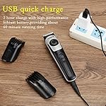 Ceenwes Beard Trimmer & Beard Trimmer for Men Hair Clipper 2 Combs Cleaning Brush Power Adapter Oli Bottle Length…