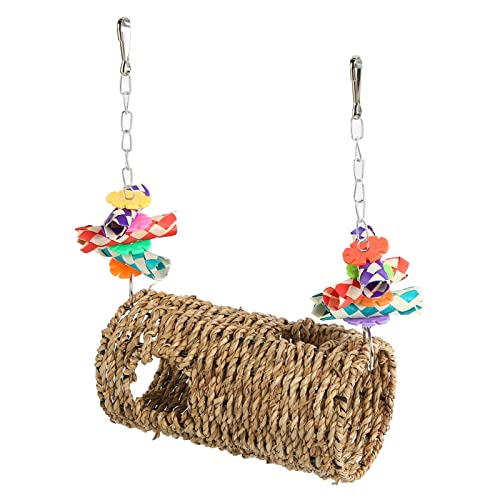 Image of Bird Grass Woven Swing with Hook, Durability and Fun Bird Cage Toy for Bird Chewing Standing Parrot Parakeet Cockatiel Mynah Lovebirds Finches Toy