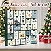 GUOER 2025 Wooden Advent Calendar, 13 Inch Christmas Advent Calendar with 25 Large Drawers, Christmas Countdown Calendar, Premium Wood Hand Painted Refillable Advent Cute Holiday Decoration (Green)