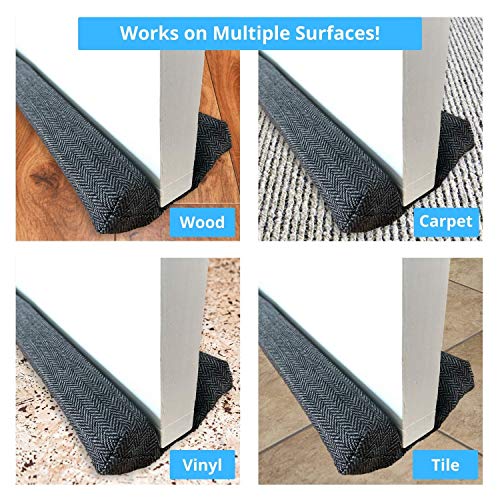 Under Door Draft Stopper Blocker 2" Foam Tubes Double Sided Noise Light Dust Proof Large Gaps Insulation Energy Saving Adjustable 32 To 38 Inches (Grey) #TOP1
