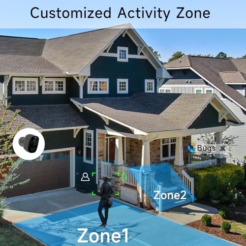 4PC 5G/2.4G Security Cameras Wireless Outdoor,2K Battery Powered Camera for Home Security,WiFi Home Indoor Camera with AI Motion Detection,Siren, Color Night Vision,2-Way Talk, IP65, SD/Cloud,Alexa