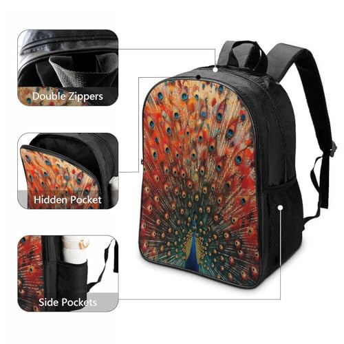 Mochila infantil impermeable contra la lluvia con espalda transpirable de pavo real 3
