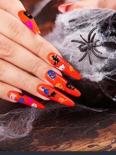 6 STÜCKE Halloween Nagel Pailletten Glitzer, EBANKU Kürbis Skelett Fuchs Nail Art Pailletten,Halloween Maniküre Nagel… – Bild 4