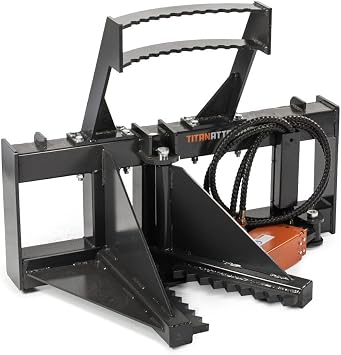 Titan Attachments Post and Tree Puller Attachment with Push Bar, 3,000 PSI Hydraulic Cylinder, Universal SSQA Landscape Removal Tool for Trees and Fence Posts, Skid Steer Accessories