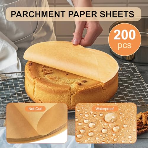 MFJUNS 200Pcs 9 Inch Round Baking Parchment Paper - Extra Large Size - image 3