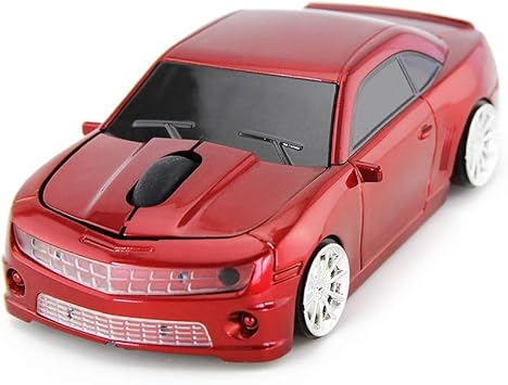 for Wireless Sports Car Mouse Desktop Laptop Computer Optical Mouse Mice AAA Battery Nano USB 2.4GHz Red