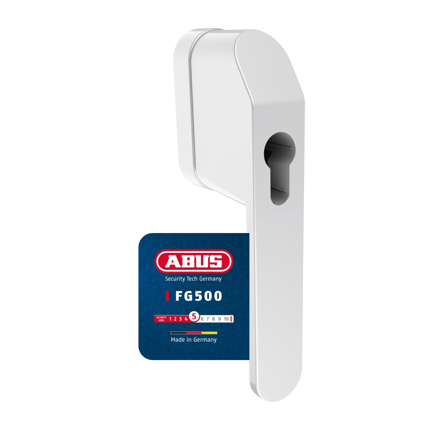ABUS abschließbarer Fenstergriff FG500 HZ für Profil-Halbzylinder - Kindersicherung & Einbruchschutz für Fenster, ideal für Schließanlagen - vorbereitet zur Aufnahme eines Halbzylinders - Weiß