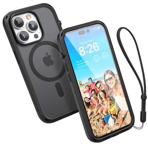 Catalyst Influence Case for iPhone 14 Pro, Compatible with MagSafe, Fingerprint Resistant, Durable, Drop Proof, Easy to Clean, Easy to Instal, Easy to Hold, Lanyard Included - Stealth Black Cover