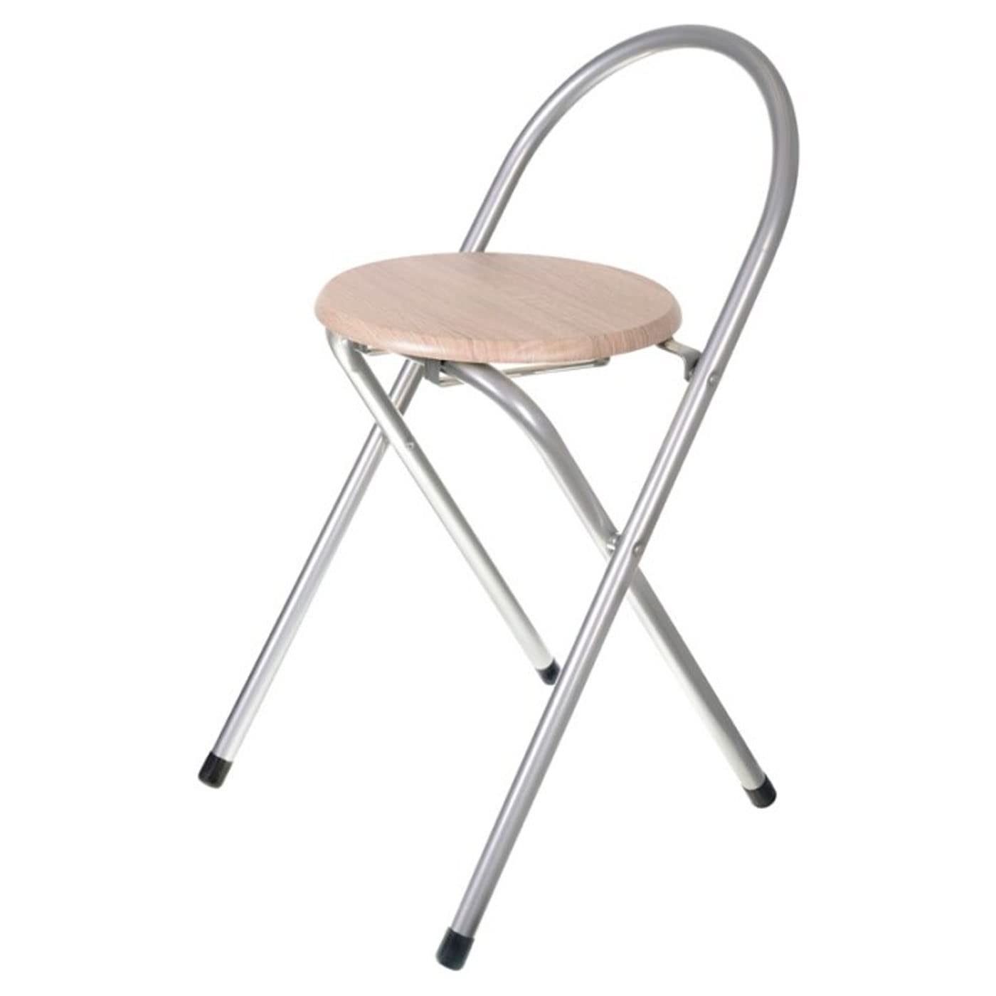 Acan Tradineur - Taburete de Madera Metal Plegable, Silla Plegable, 67 x 36 x 44 cm