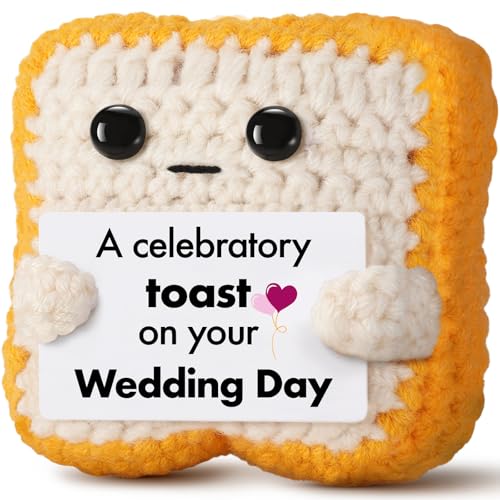 Wedding Gift for Couple, Bride and Groom - Funny Crochet Toast Keepsake - Unique Bridal Shower,...